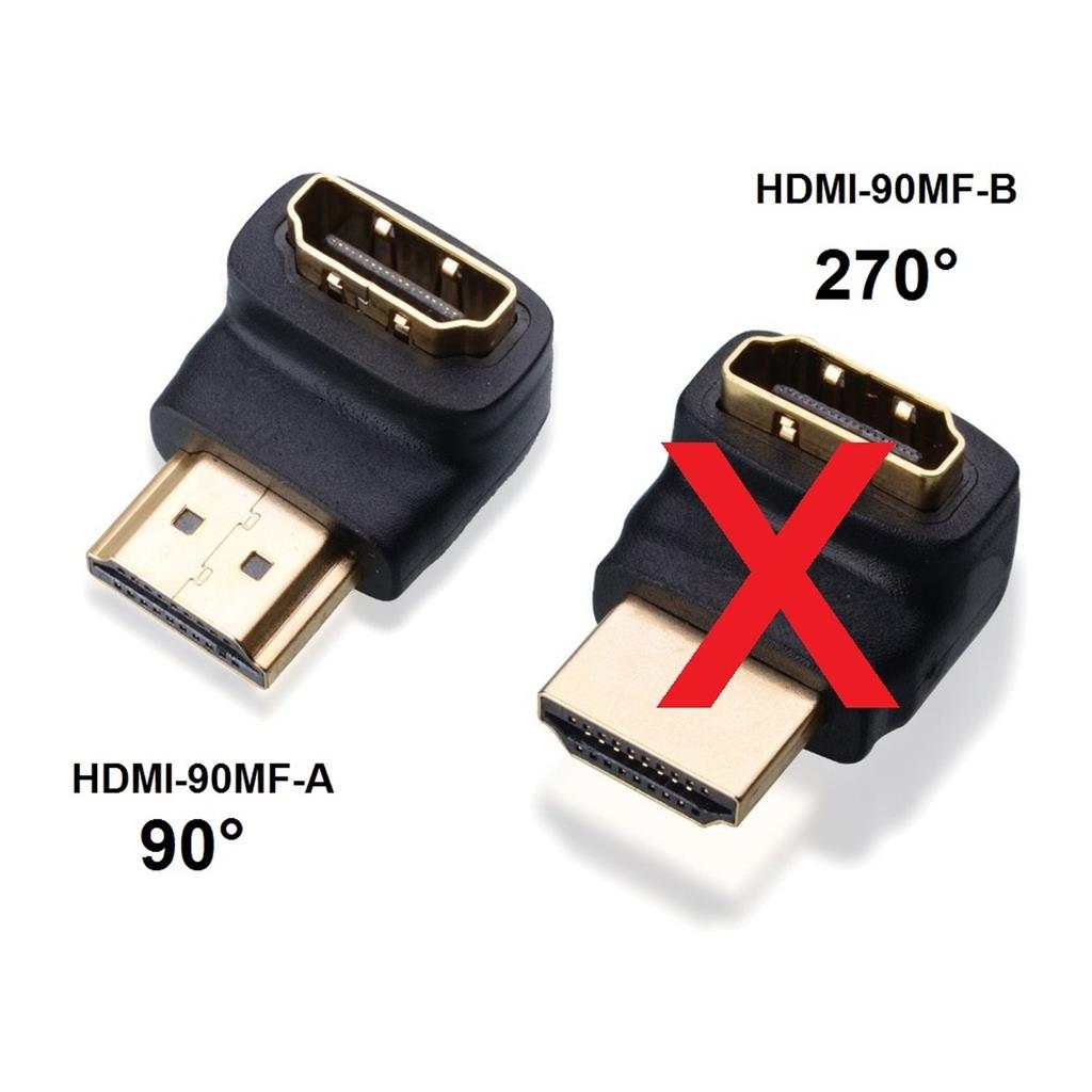 HDMI M/F 90° Adapter Verguld