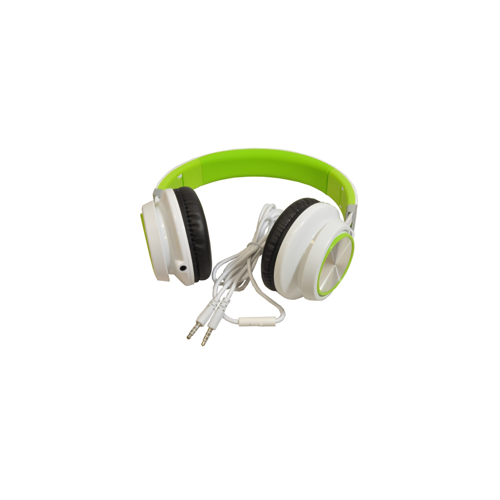 Solid Stereo Headset met microfoon, Wit/Groen, model HT-HD212