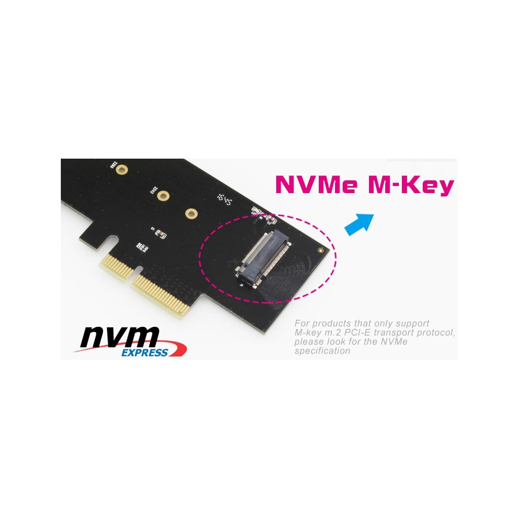 NGFF M.2 (M-Key) (NVMe) to PCIE 3.0 Converter