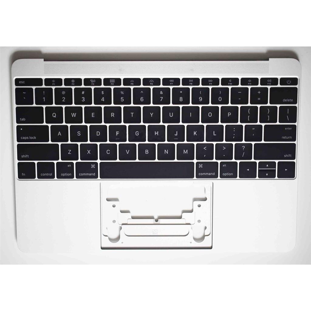 "Notebook keyboard for Apple Macbook 12"" 2016 A1534 topcase without touchpad silver pulled like new"