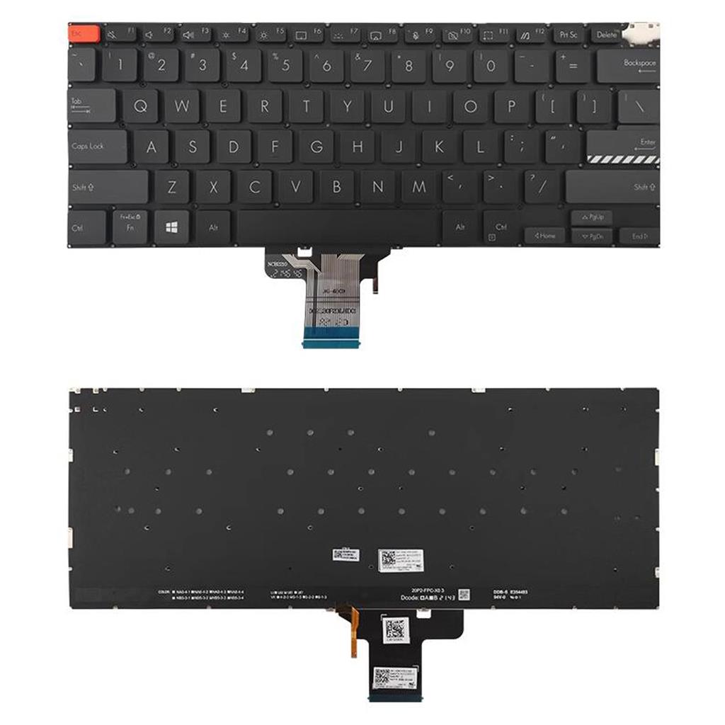 Notebook keyboard for Asus Pro14 M7400 M4700 with backlit black