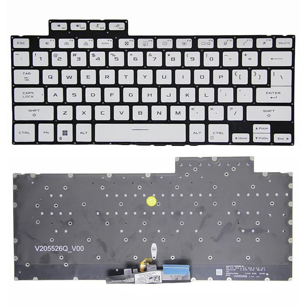 Notebook keyboard for Asus ROG Zephyrus G14 GA402 with backlit White