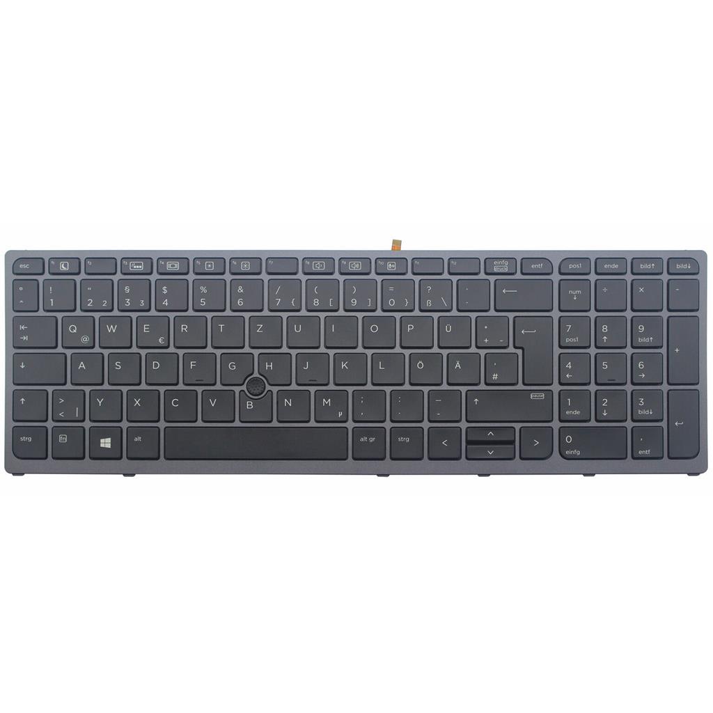 Notebook keyboard for HP Zbook 15 17 G3 G4  with pointer frame backlit German