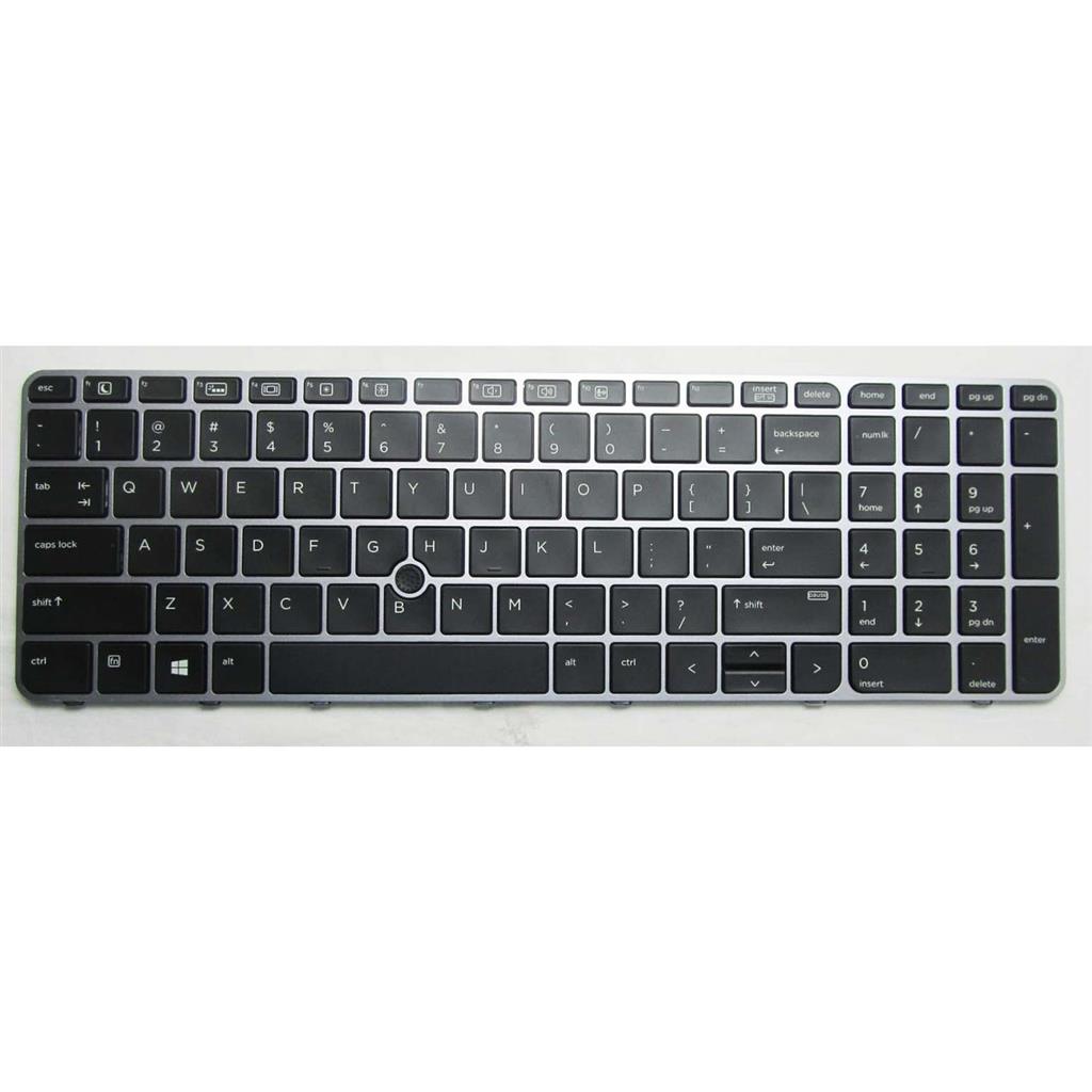 Notebook keyboard for HP EliteBook 850 G3 G4 ZBook 15u G3 with pointer silver frame backlit Assemble