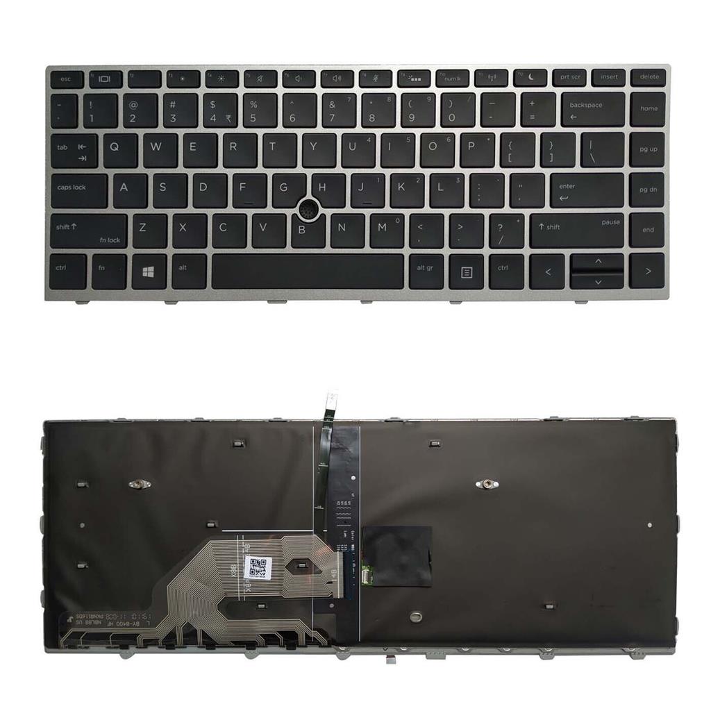 Notebook keyboard for HP ProBook 430 440 G5 640 G4 with pointstick backlit silver