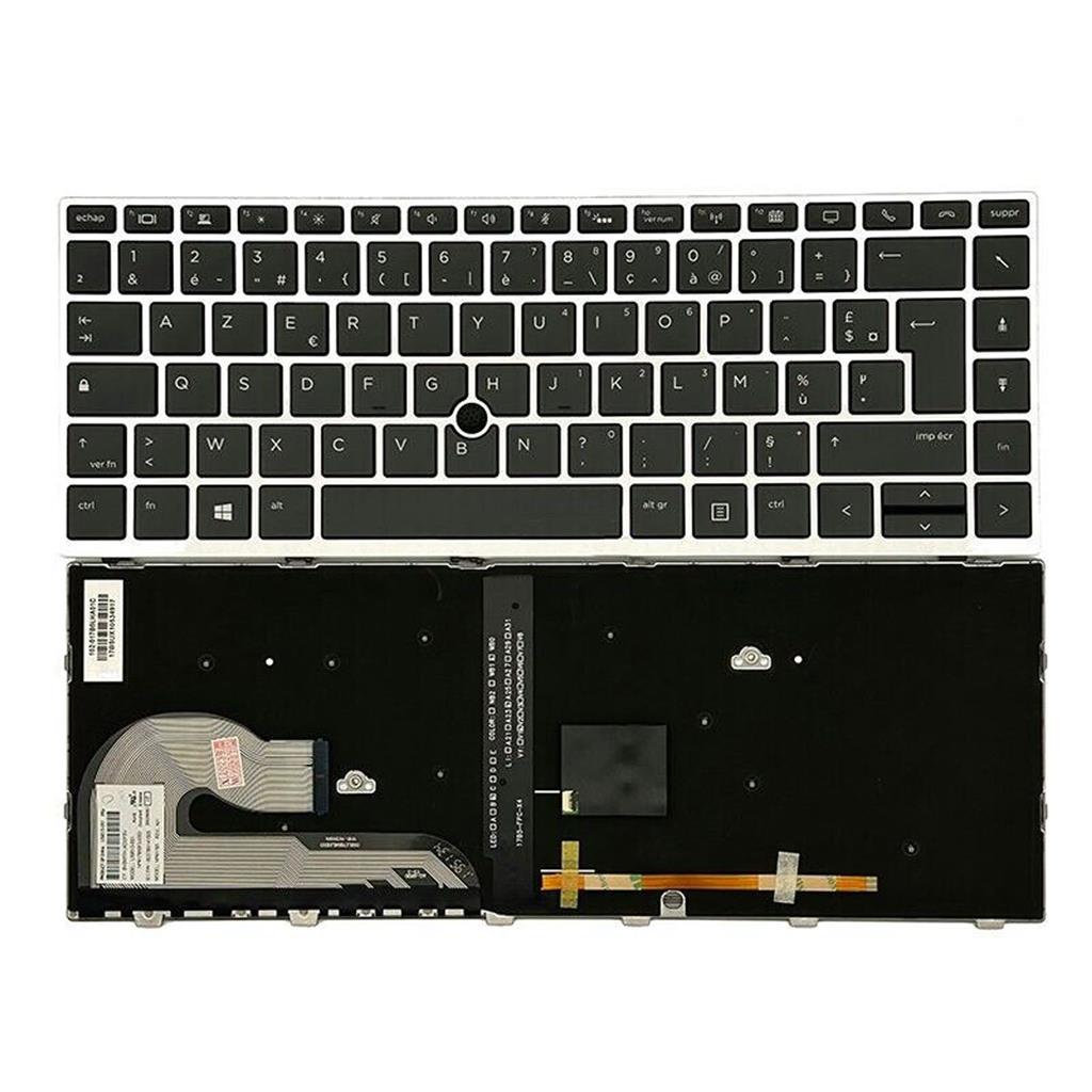Notebook keyboard for HP EliteBook 745 840 G5 G6 big 'Enter' with backlit AZERTY assemble