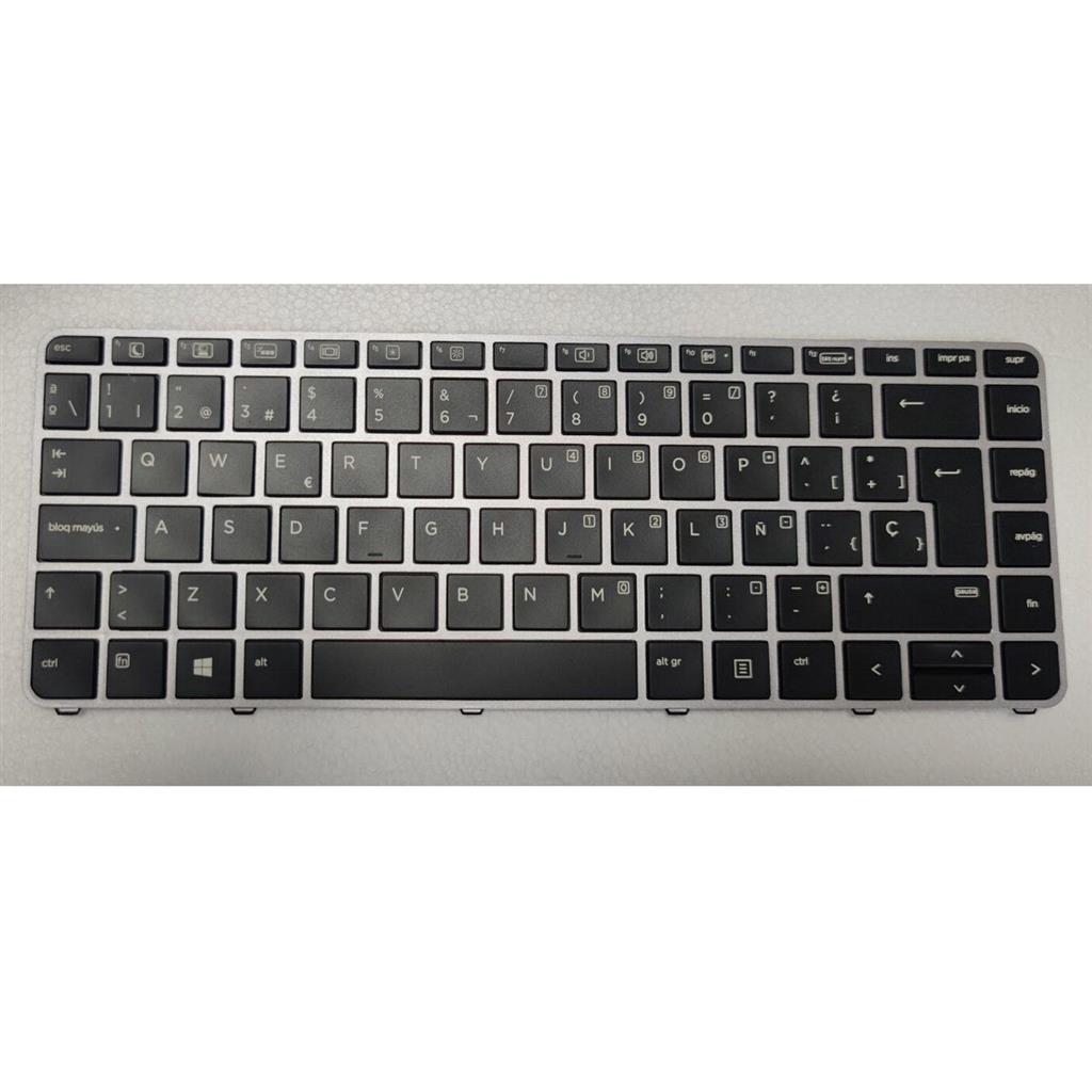 Notebook keyboard for HP EliteBook Folio 1040 G3 big 'Enter' with silver frame backlit