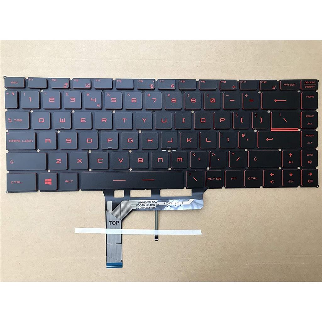 Notebook keyboard for MSI GS65 GF63 GS65VR with red backlit