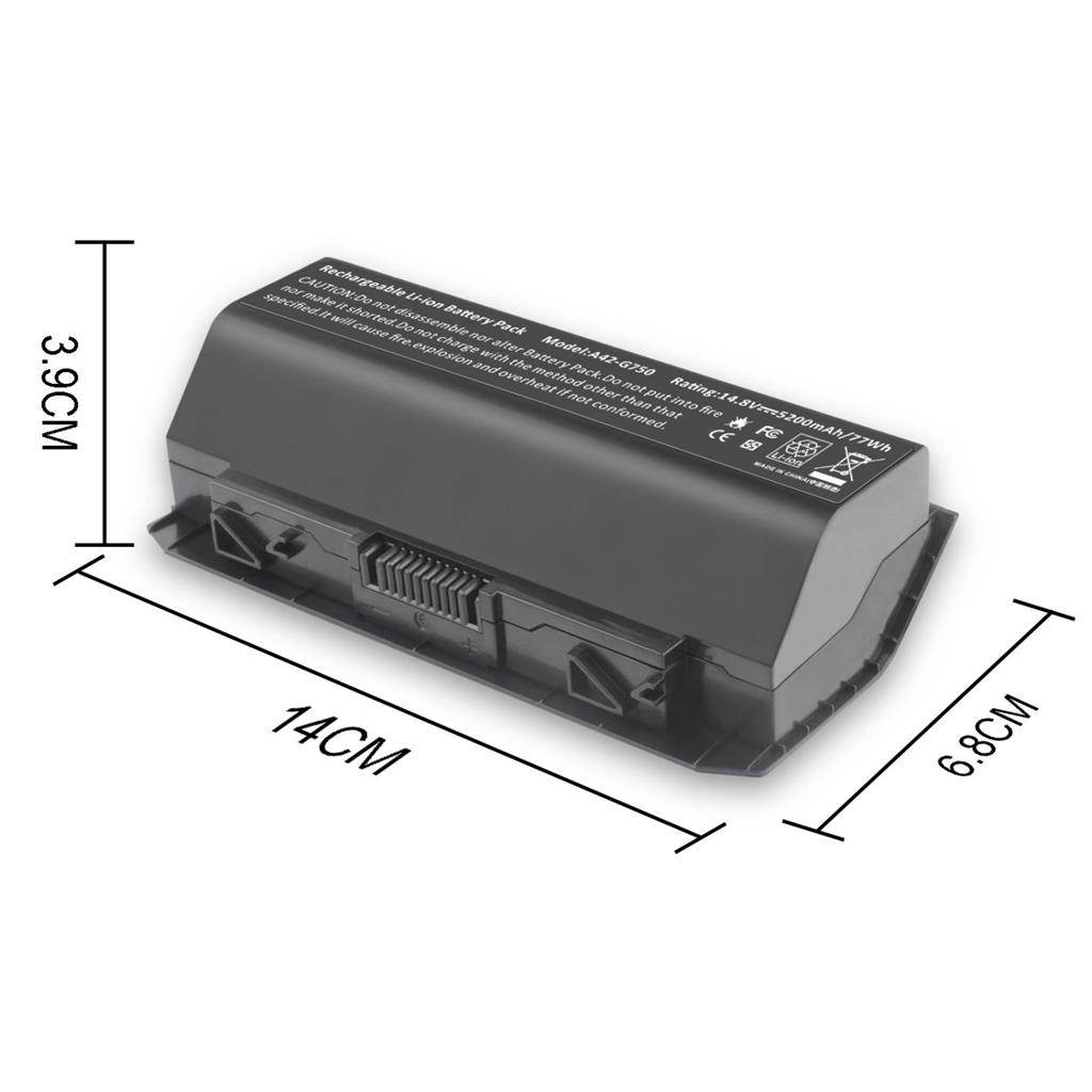 Notebook battery for ASUS G750 Series  15.1V 5200mAh