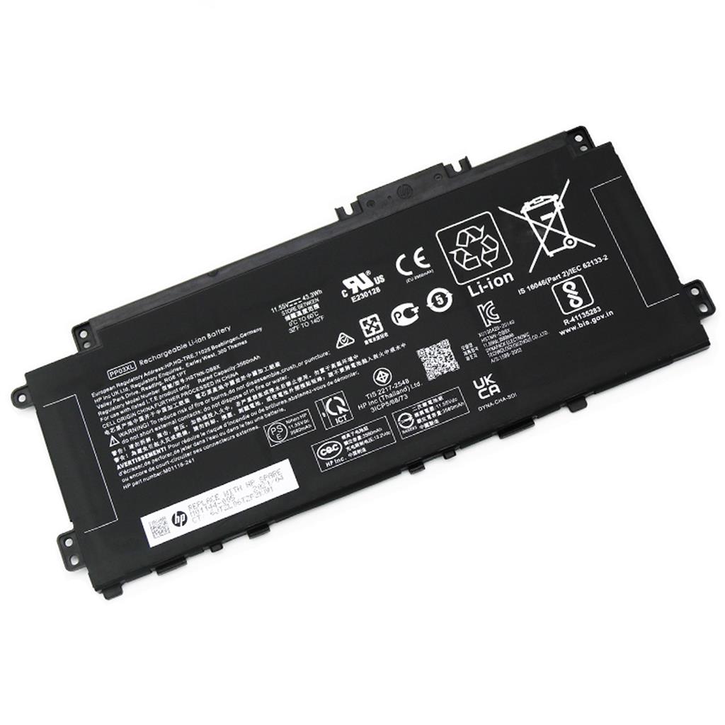 Notebook battery for HP Pavilion 13-BB 14-DV 14-DK PP03XL 11.55V 43.3Wh