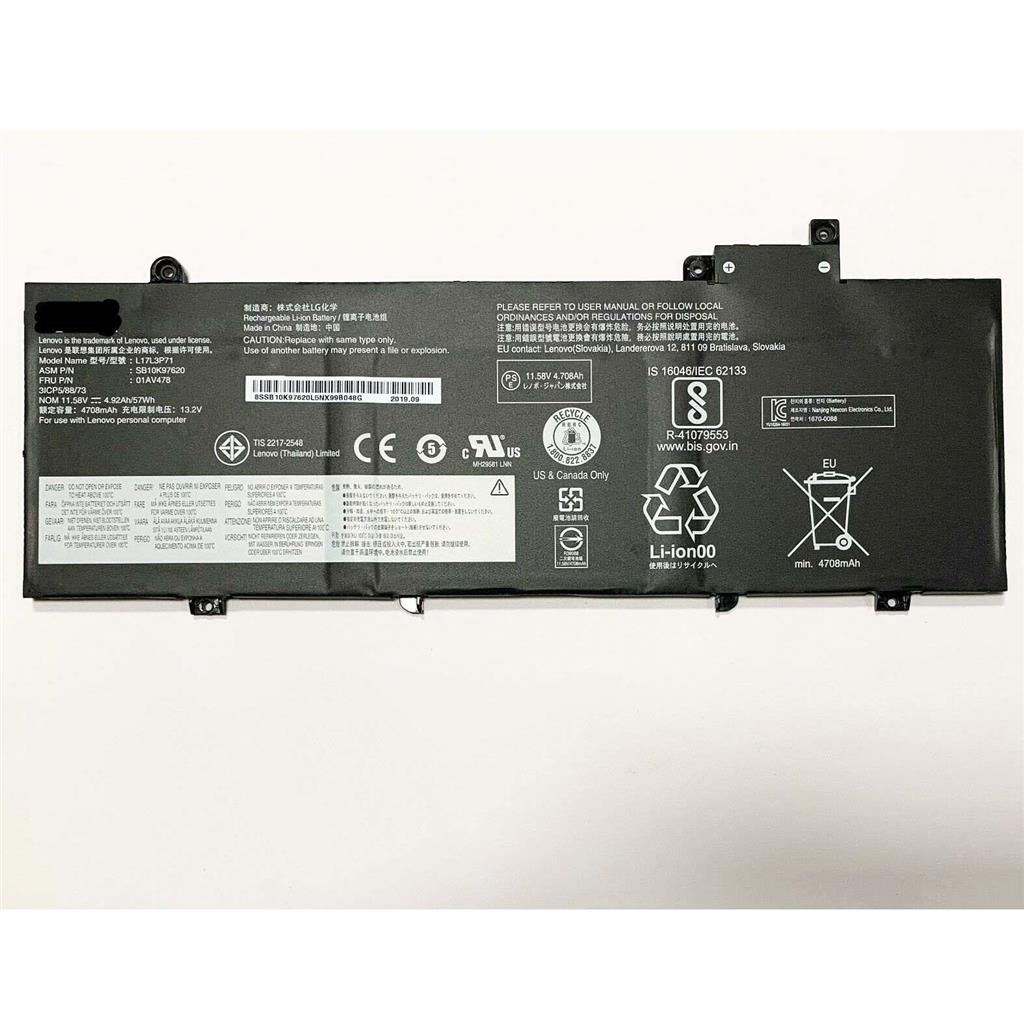 Notebook battery for Lenovo ThinkPad T480s L17L3P71 11.58V 57Wh 4920mAh L17M3P72