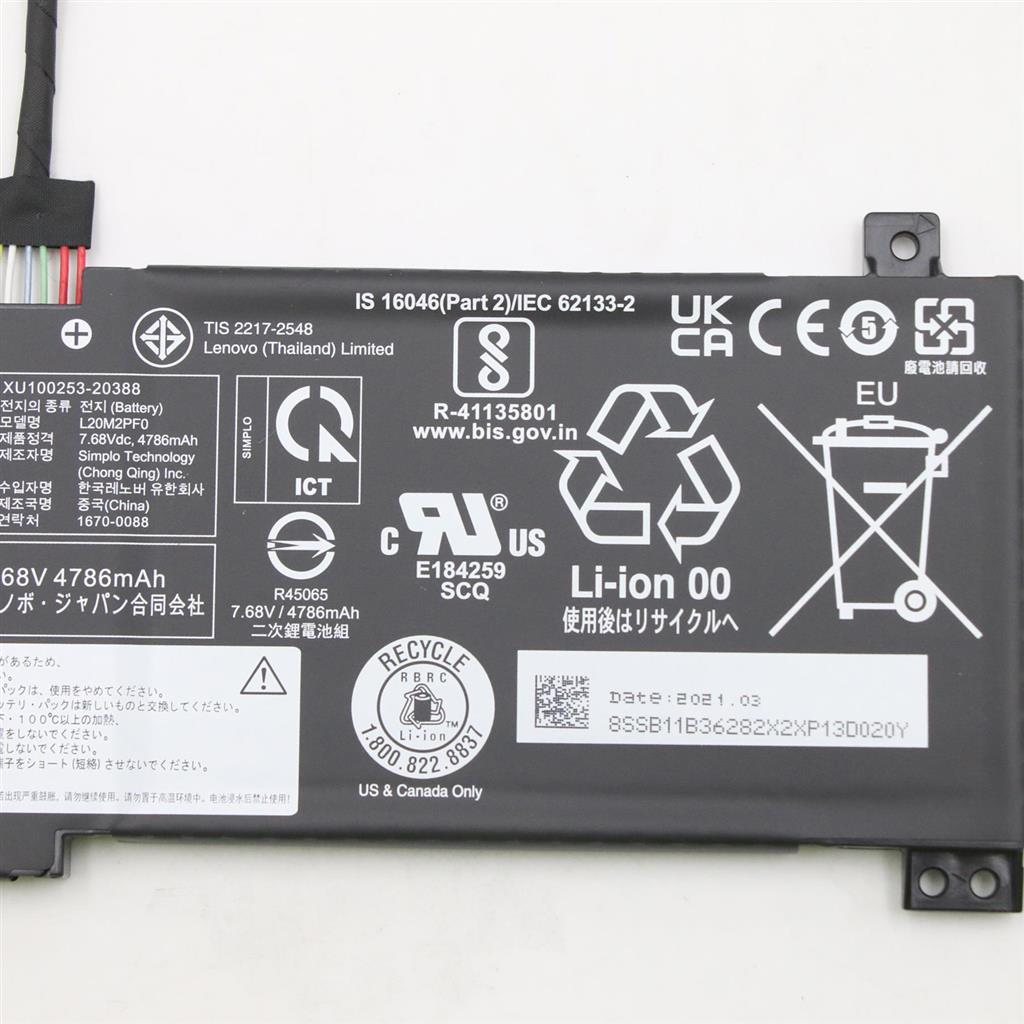 Notebook Battery for Lenovo V14 V15 V17 G2-ALC G2-ITL IdeaPad 3-17ITL6 L20L2PF0 7.68V 38Wh 2Cell