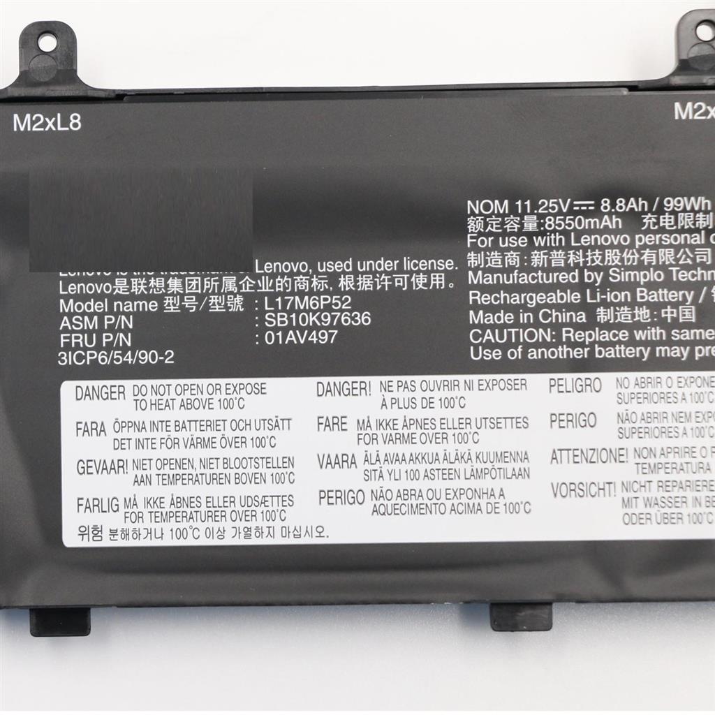 Notebook Battery For Lenovo ThinkPad P72 P73 01AV497 11.25V 99Wh