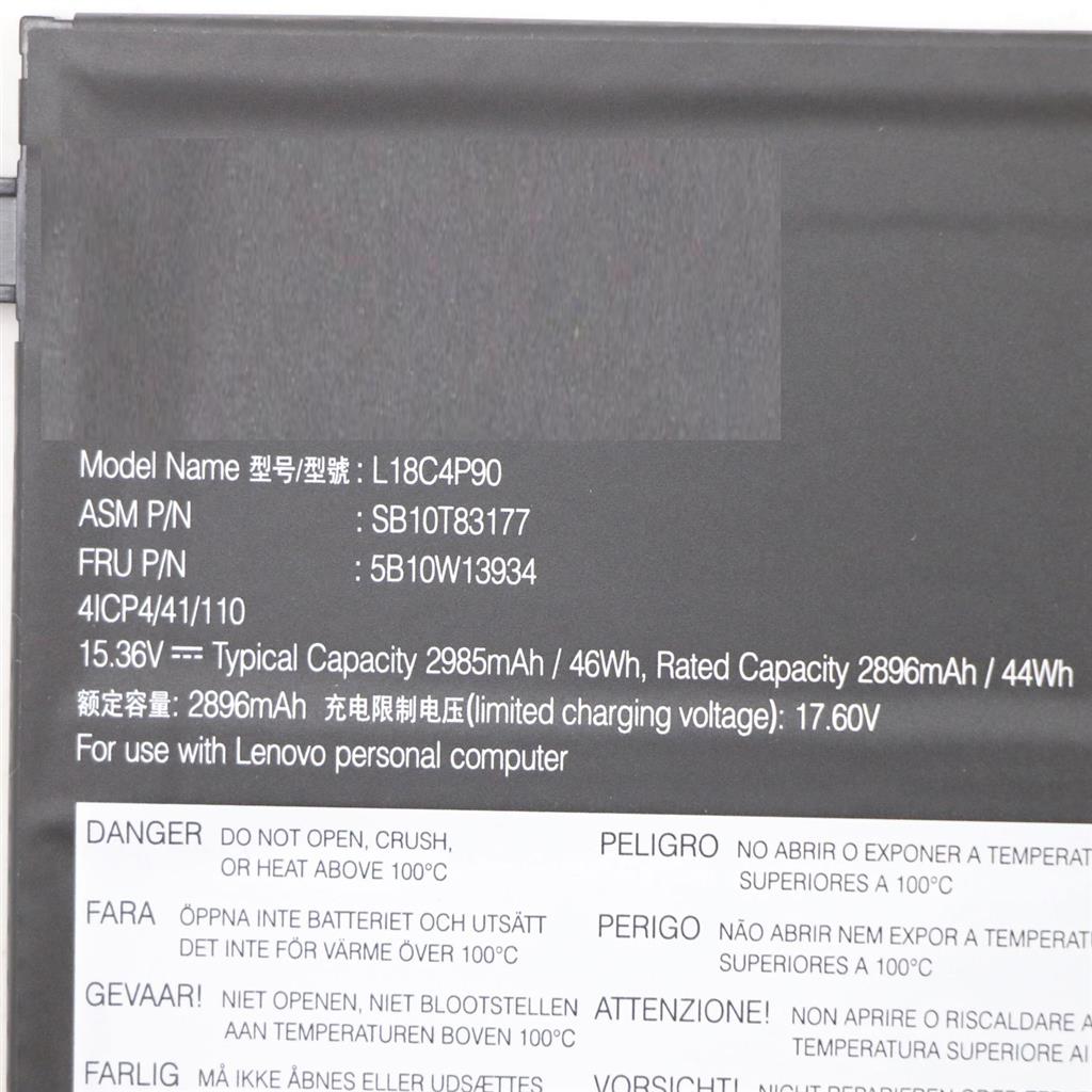 Notebook Battery for Lenovo ThinkPad L13 Yoga Gen 1/2 15.2V 2900mAh 02DL030 5B10W13934