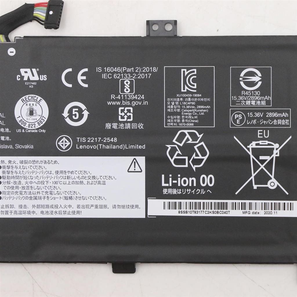 Notebook Battery for Lenovo ThinkPad L13 Yoga Gen 1/2 15.2V 2900mAh 02DL030 5B10W13934