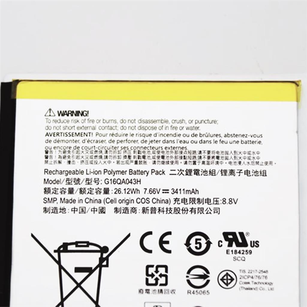 Notebook Battery for Microsoft Surface Go 1 Series, 7.66V 26.12Wh