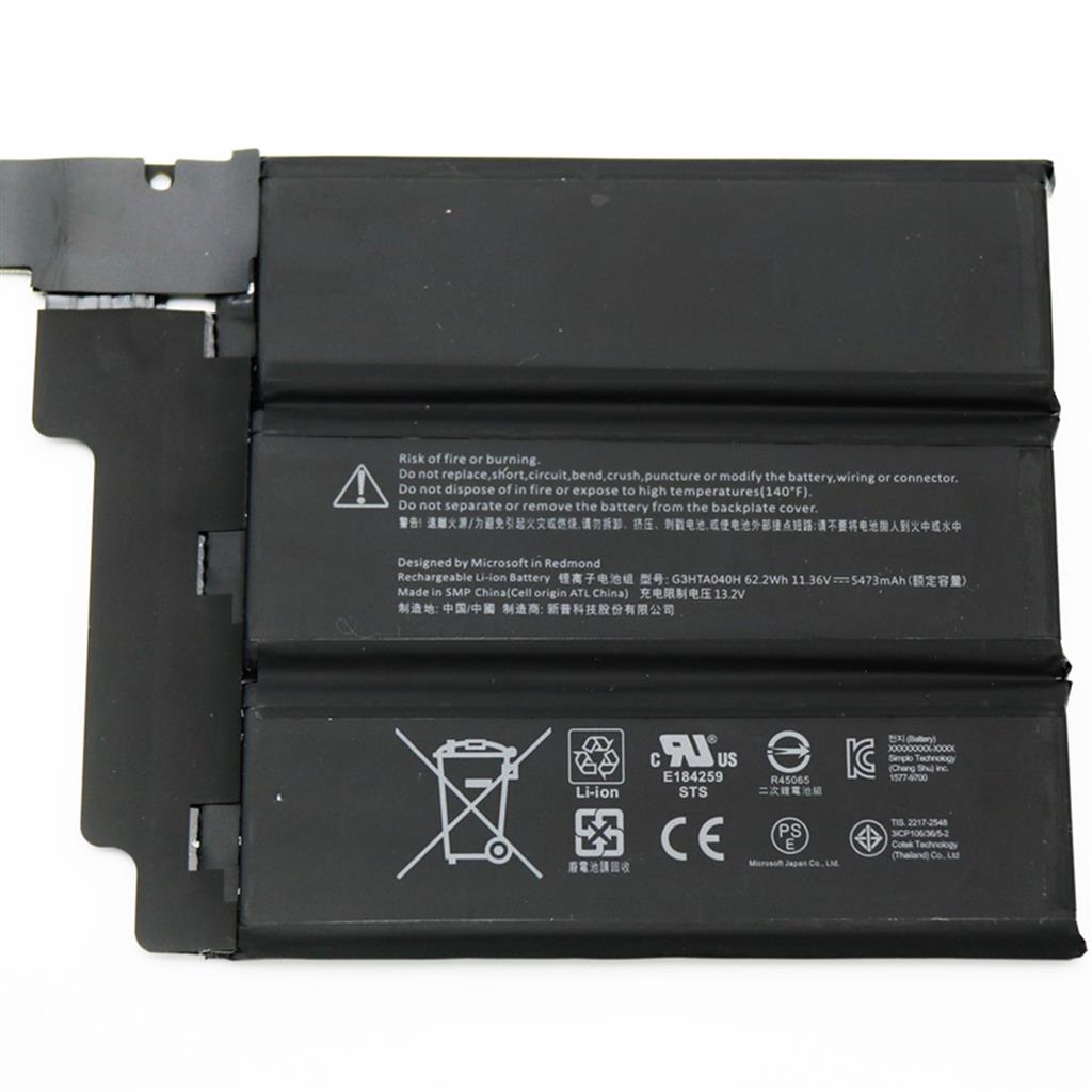 Notebook Battery for Microsoft Surface Book 2 1813, 11.36V 62.2Wh Keyboard