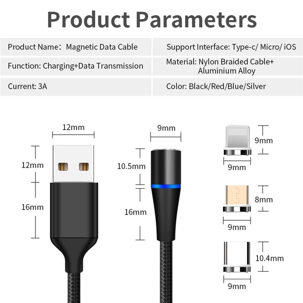 Magnetic Micro USB Cable,1M 5V 2.4A