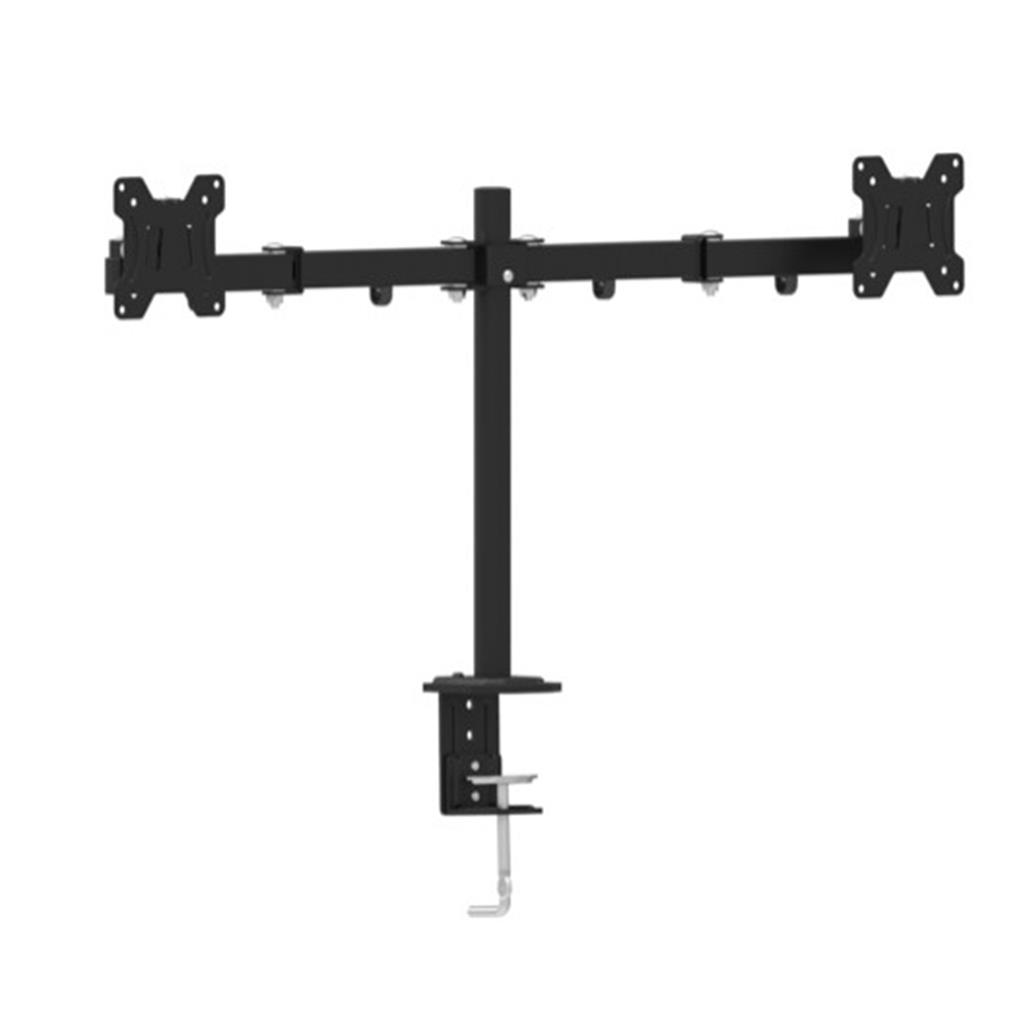 Adjustable desk 2-display mounting arm (tilting), 13”-27”, up to 7 kg