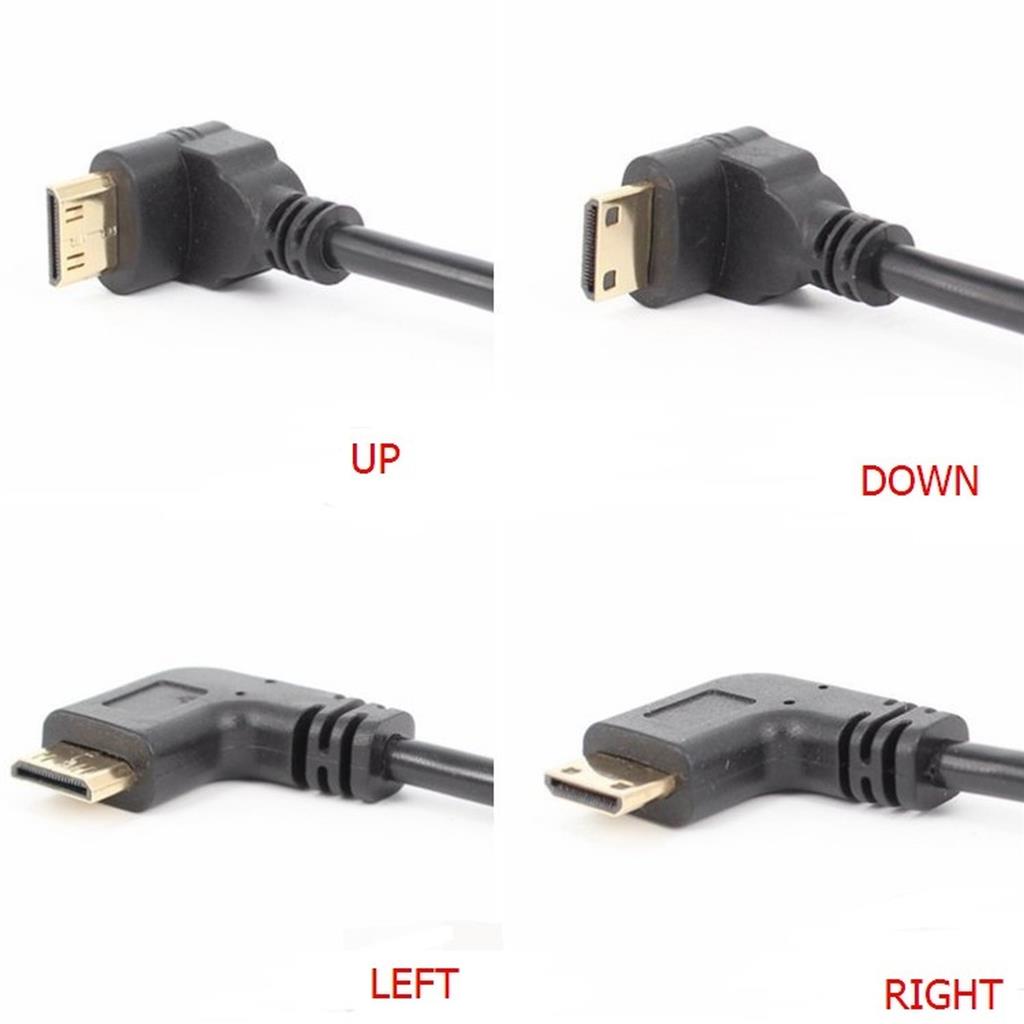 Right Angle Mini HDMI Male to HDMI Female Cable, 17cm