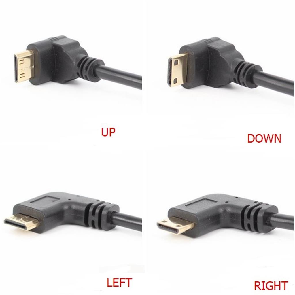 Left Angle Mini HDMI Male to HDMI Female Cable, 17cm