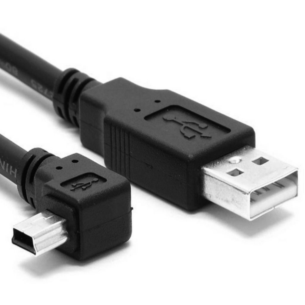 Mini USB to USB 2.0 Cabel, 90° hoek ,lente 50cm