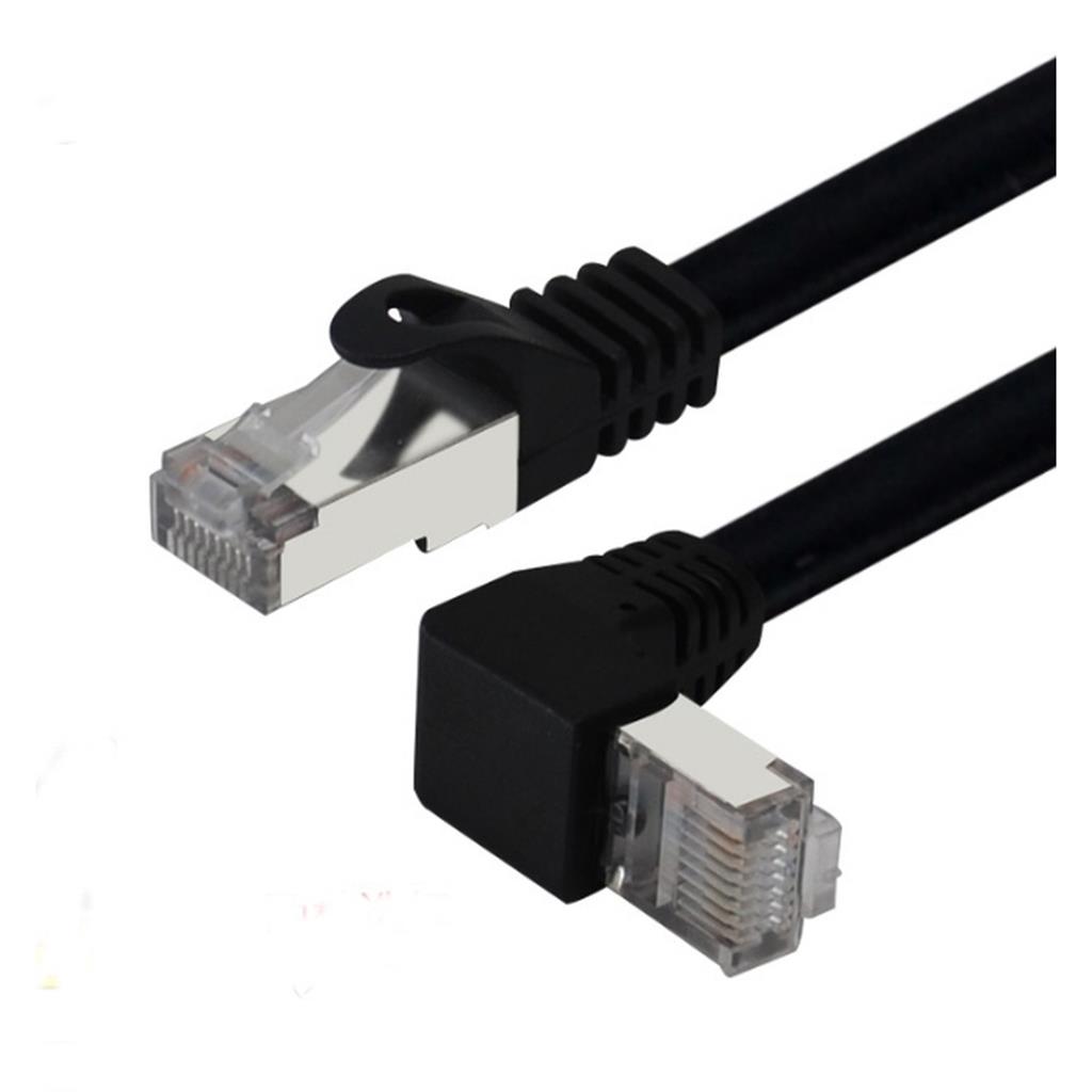 CAT5e Straight to Right Angle UTP Patch Cable, 500CM,Black