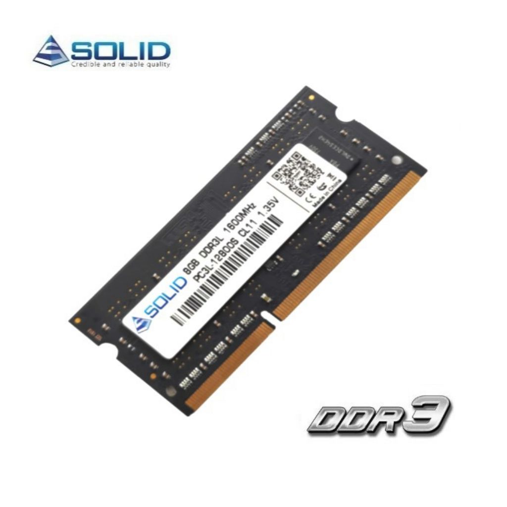 Solid 4GB DDR3L SODIMM (1600mhz), Low-Voltage [NB3L4G00] for Laptop