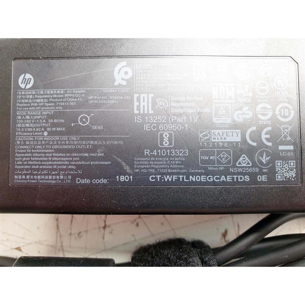 *Gebruikt* Original 90W Adapter for HP Notebook  ENVY 15 Series (19.5V 4.62A 4.5*3.0mm)
