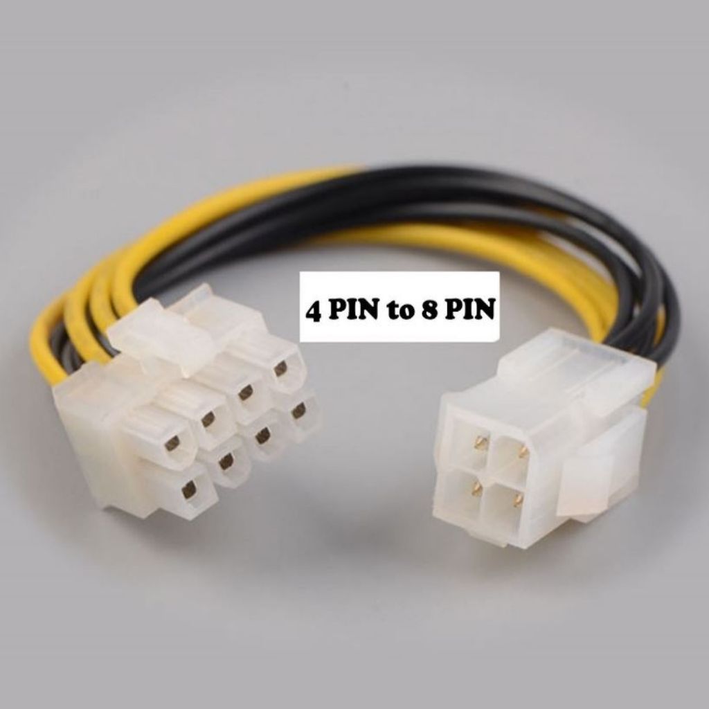 4Pin Female to 8 Pin Male CPU PSU Cable, 15CM