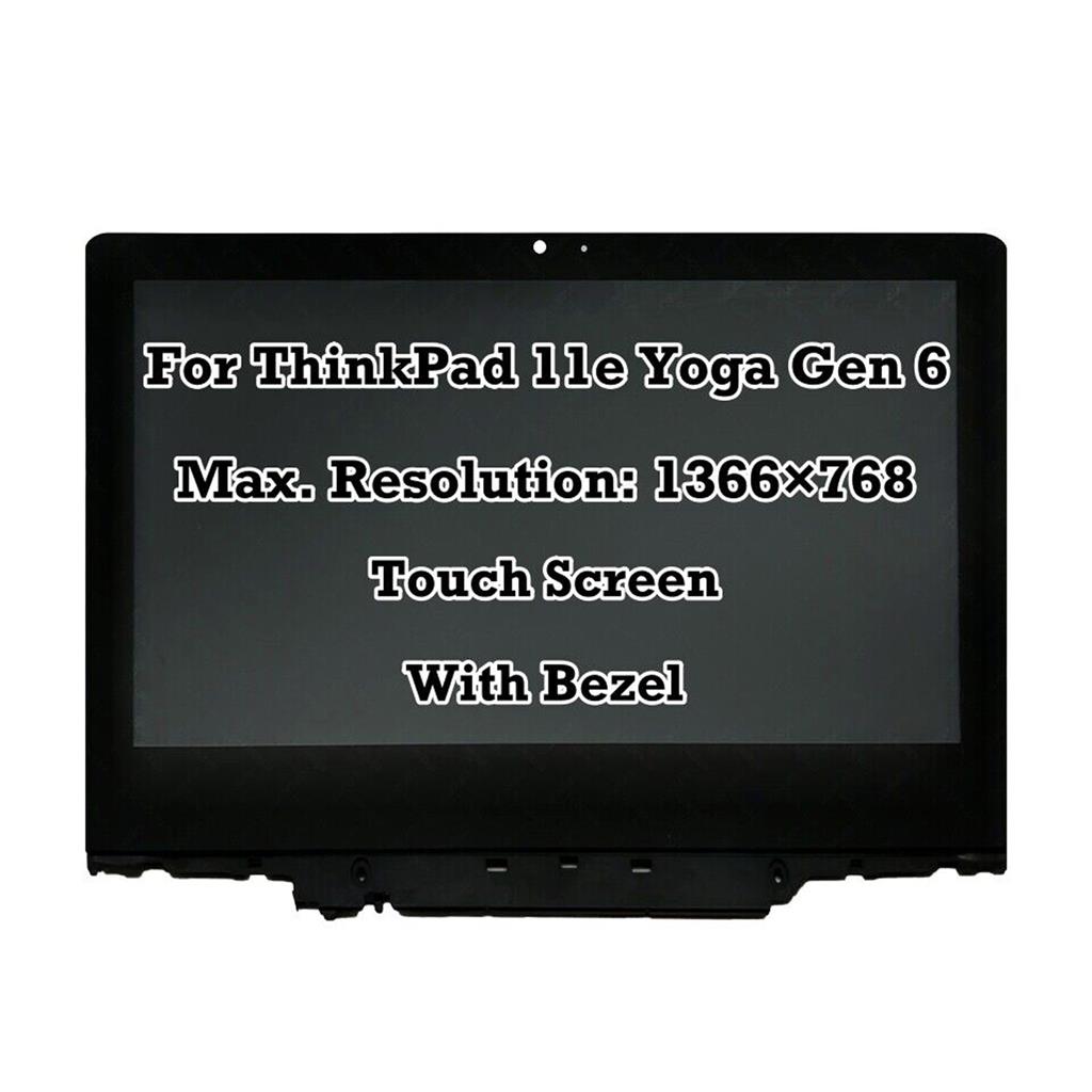 11.6" WXGA IPS LCD Digitizer Assembly With Frame Digitizer Board for Lenovo ThinkPad 11e Yoga Gen 6 5M11B01074