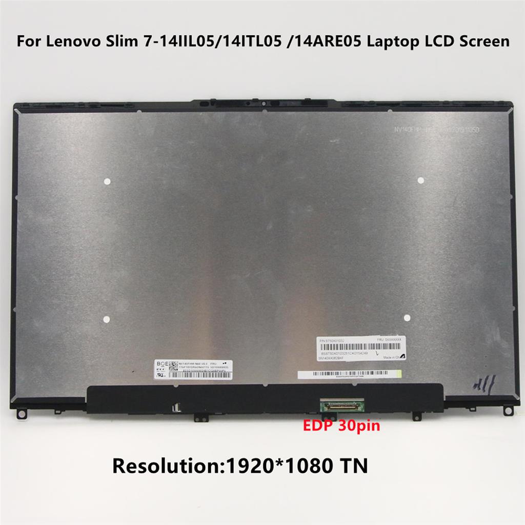 "14"" LCD Screen With Frame Replacement For Lenovo Slim 7-14ARE05 14ITL05 5D10S39645"