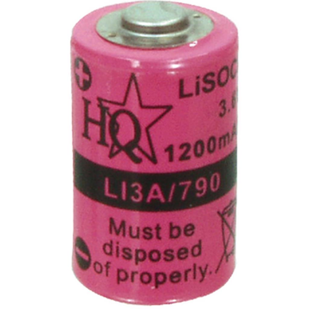 R6 Lithium batterij, 1/2 AA, 3.6V / 1200mAh