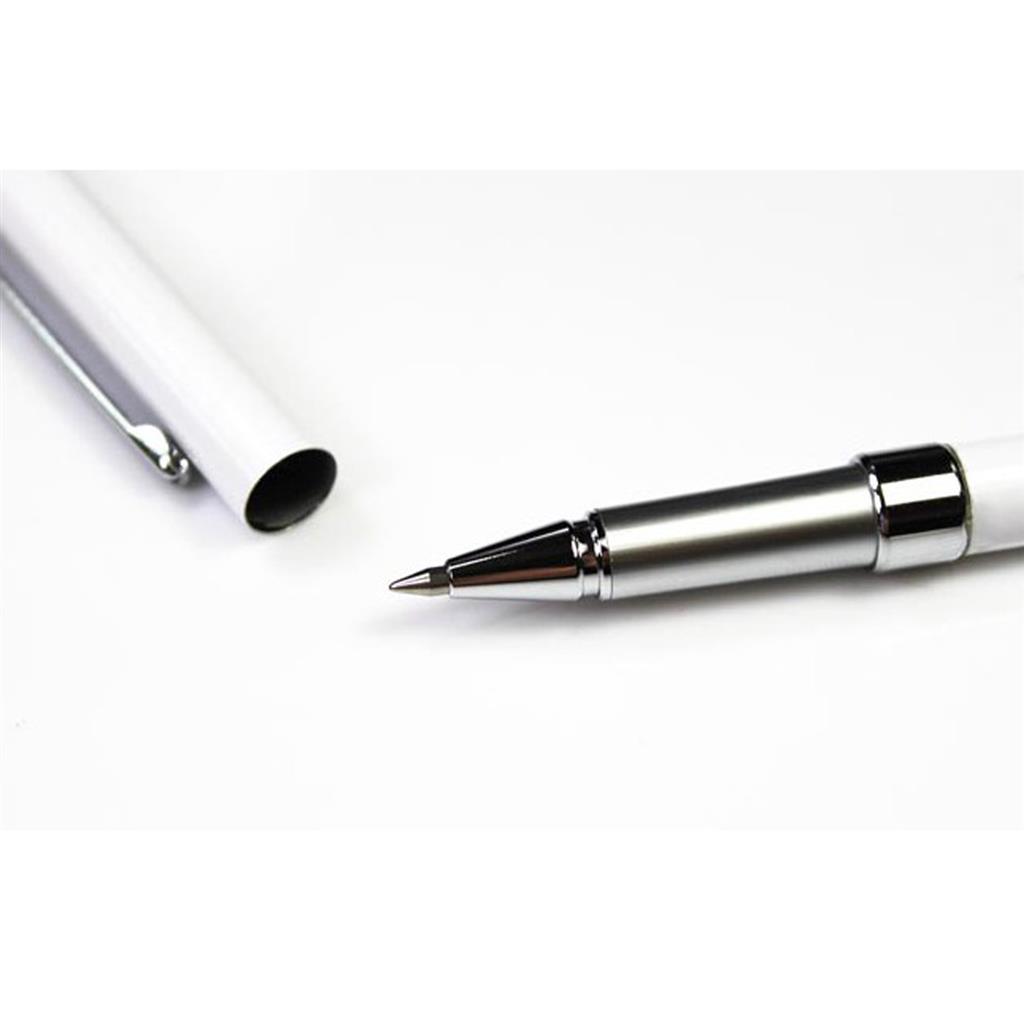 Universal stylus pen and Ordinary ball-point pen for Capacitive Screens-White