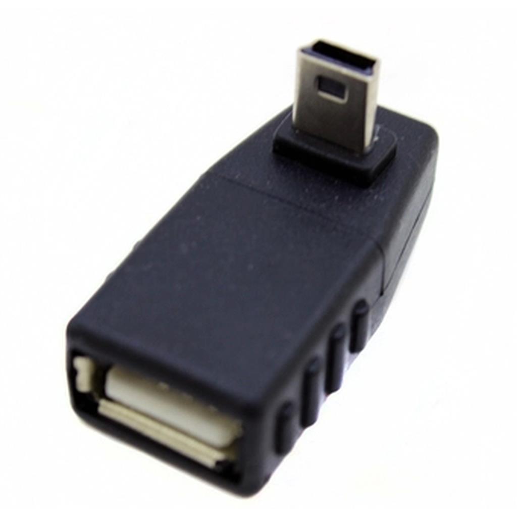 USB A Female to Mini USB Male adapter,90° hoek