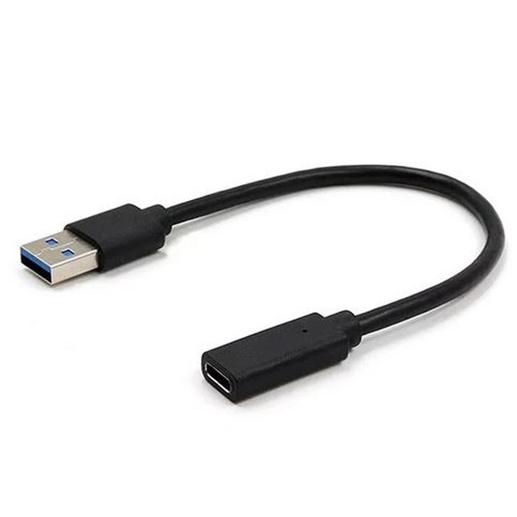 USB 3.1 Type-A to USB-C (single side, not support video output) M/F Adapter, 20CM, Black