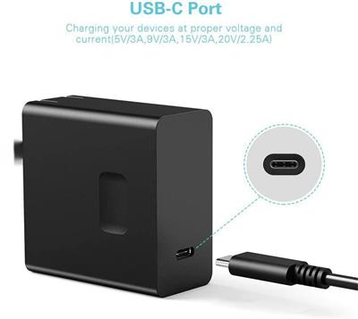 Solid Premium 45W Universal PD 3.0 Type-C USB-C Charger with USB C to C Cable bulk, Black