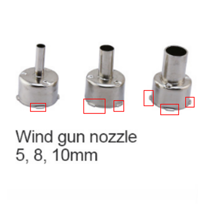 858D+ SMD hot air gun nozzles, 5 / 8 / 10  inch accessory retraction and playback station