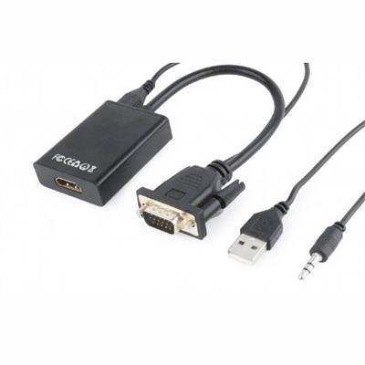 VGA to HDMI adapter cable, 0.15 m, black