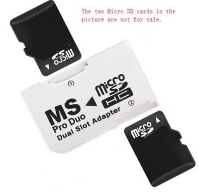 Dual Slot Micro SD (SDHC/ TF) to MS Pro Duo Card Converter