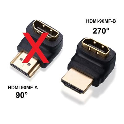 HDMI M/F 270° Adapter Verguld