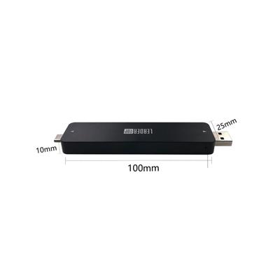 USB-C & USB-A M.2 SSD Enclosure, 22 x 30/42 mm NGFF SSD, black, USB3.0