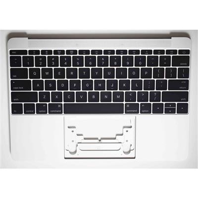 "Notebook keyboard for Apple Macbook 12"" 2016 A1534 topcase without touchpad silver pulled like new"