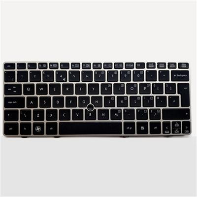 Notebook keyboard for HP Elitebook 2560P 2570P with frame silver pulled