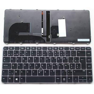 Notebook keyboard for HP EliteBook 745 G3 840 G3 with pointstick backlit AZERTY Assemble