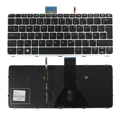 Notebook keyboard for HP EliteBook Folio 1020 G1 with silver frame big Enter