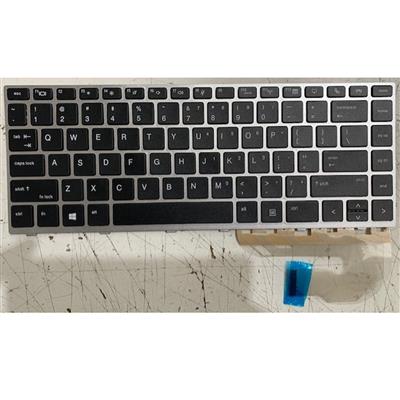 Notebook keyboard for HP EliteBook 745 840 G5 G6 with silver frame OEM