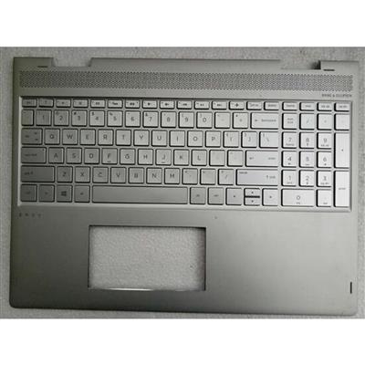 Notebook keyboard for HP Envy X360 15-BP with topcase silver pulled
