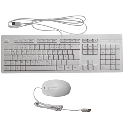 HP Wired Desktopset Keyboard + Mouse ( QWERTZ ) / White
