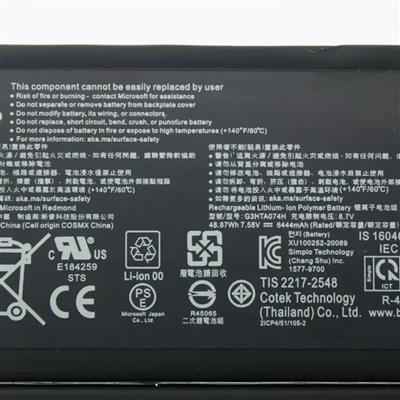 Notebook Battery for Microsoft Surface Pro 7+ Series, 7.58V 48.87Wh